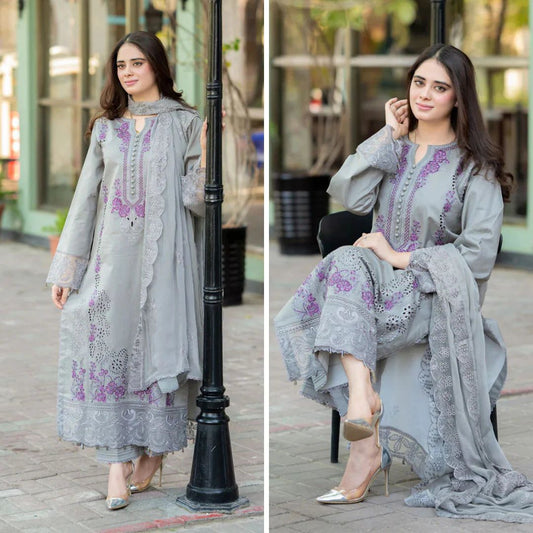 *Mushq MOST DEMANDING EDITION*
*03PCS UNSTITCHED SUIT*
*FABRIC Lawn90’88*
