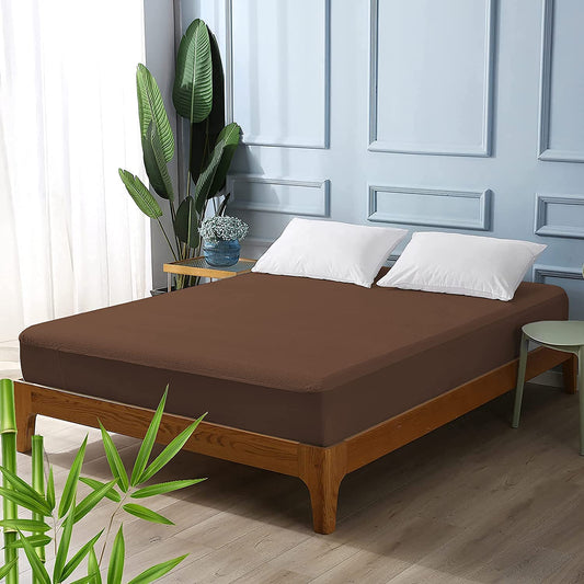 Premium Quality Waterproof Mattress Protector - Brown