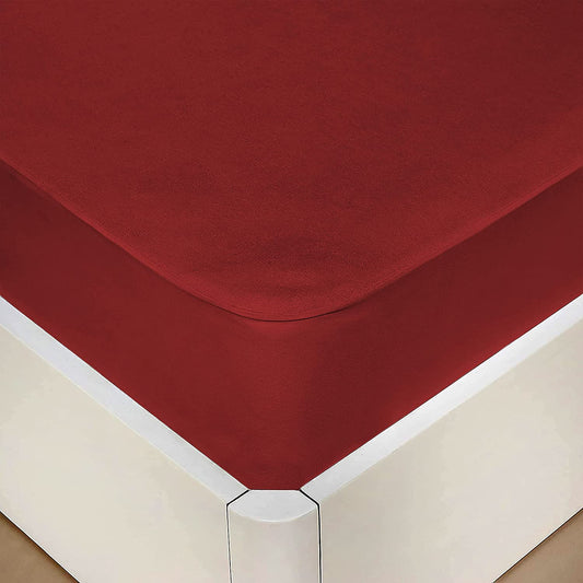 Premium Quality Waterproof Mattress Protector - Maroon