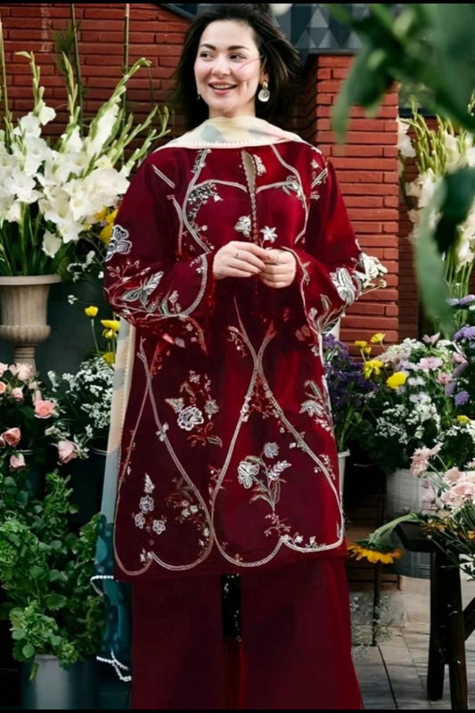 Unstiched 3PC Lawn Fabric