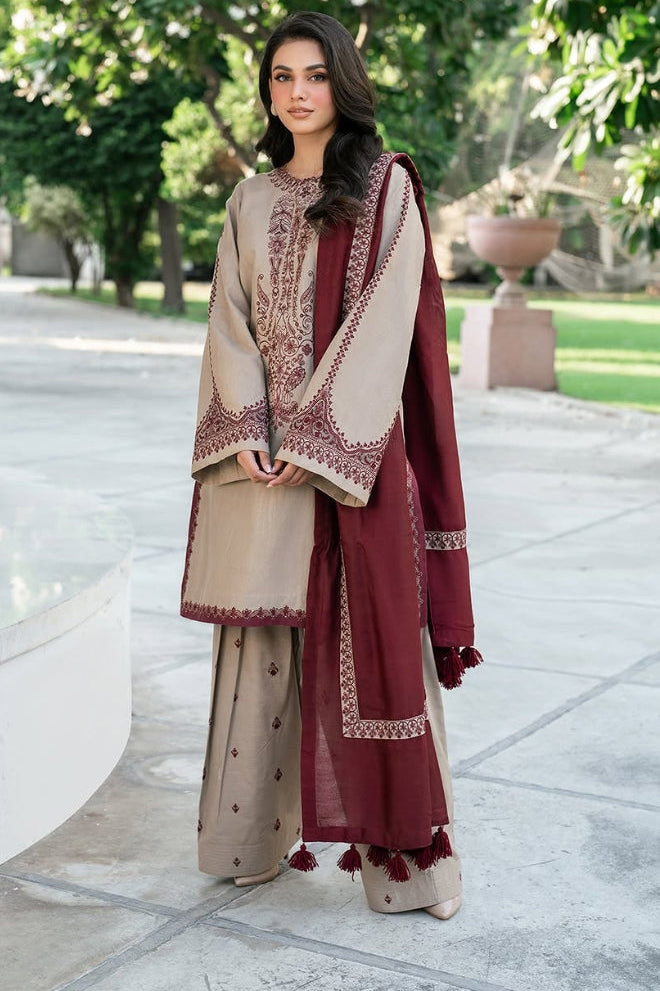 Baroque MOST DEMANDING EDITION*
*03PCS UNSTITCHED SUIT*
*FABRIC Lawn90’88*