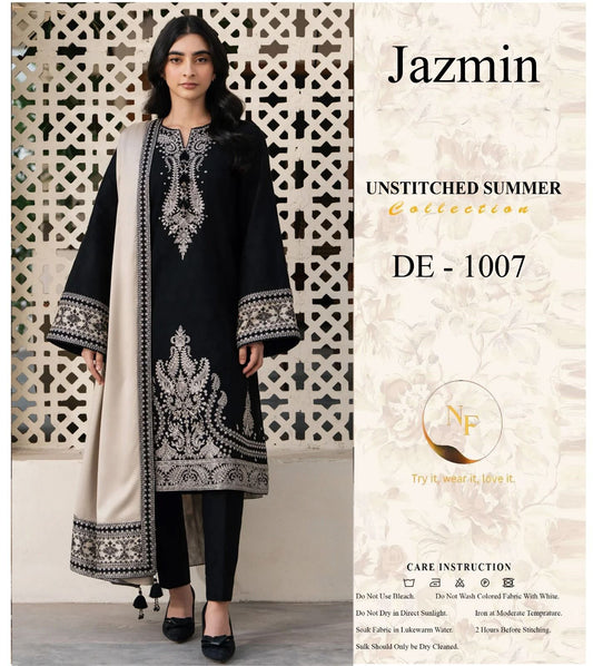SUMMER LAWN COLLECTION 2026*✨
*BRAND NAME* JAZMIN
*FABRIC*
PREMIUM AIR-JET LAWN
*LAWN QUALITY* 90/70